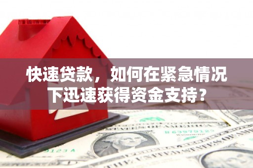 汤阴快速贷款，如何在紧急情况下迅速获得资金支持？