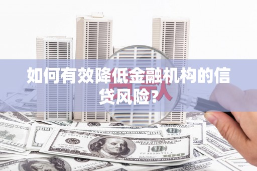 汤阴如何有效降低金融机构的信贷风险？