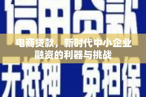 汤阴电商贷款，新时代中小企业融资的利器与挑战
