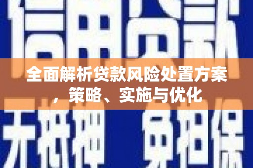 汤阴全面解析贷款风险处置方案，策略、实施与优化