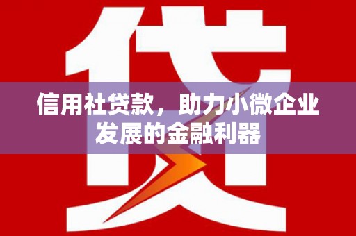汤阴信用社贷款，助力小微企业发展的金融利器