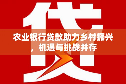 汤阴农业银行贷款助力乡村振兴，机遇与挑战并存