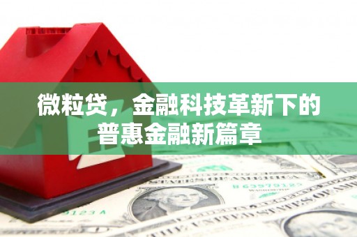 汤阴微粒贷，金融科技革新下的普惠金融新篇章